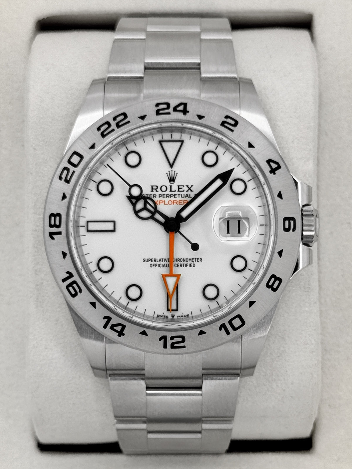 NEW 2026 Rolex Explorer II 42mm 226570 Stainless Steel Polar White Dial (NEW STYLE CARD)