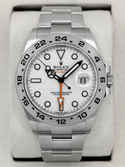 NEW 2026 Rolex Explorer II 42mm 226570 Stainless Steel Polar White Dial (NEW STYLE CARD)
