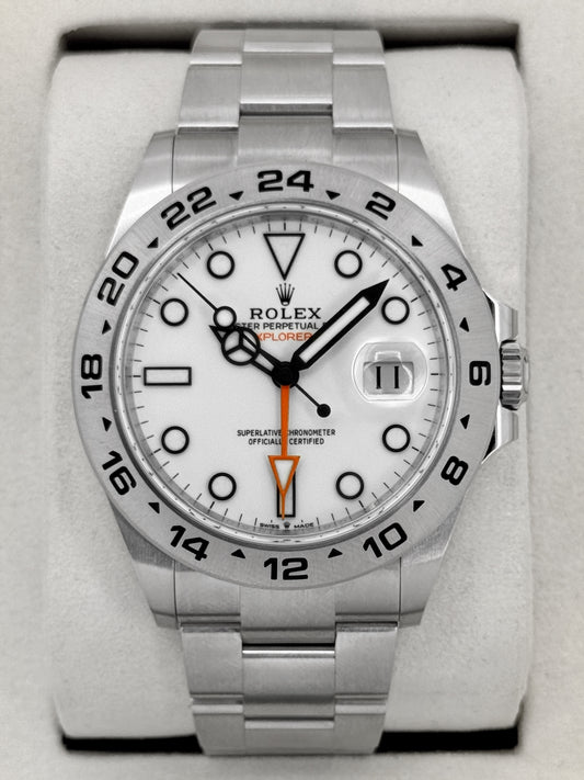 NEW 2026 Rolex Explorer II 42mm 226570 Stainless Steel Polar White Dial (NEW STYLE CARD)