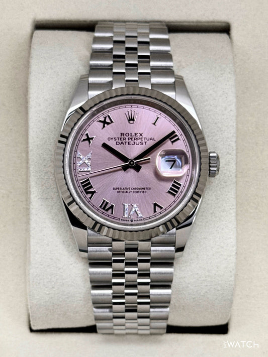 NEW 2026 Rolex Datejust 36mm 126234 Stainless Steel Jubilee Pink Diamond Dial - MyWatchLLC