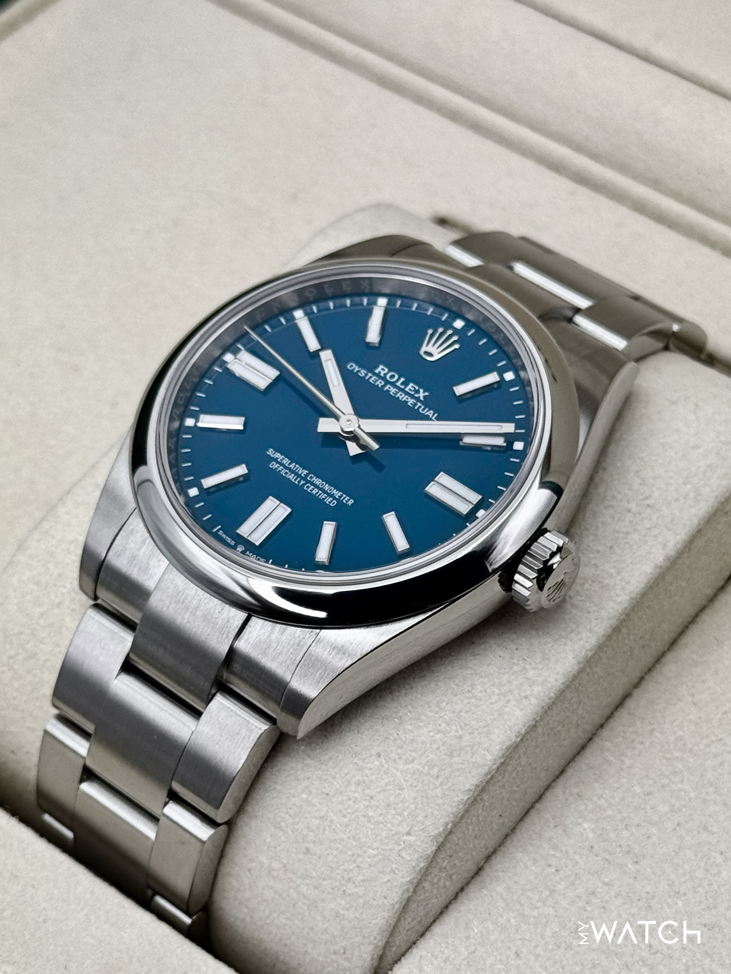 NEW 2025 Rolex Oyster Perpetual 41mm 134300 Med Blue Dial - MyWatchLLC
