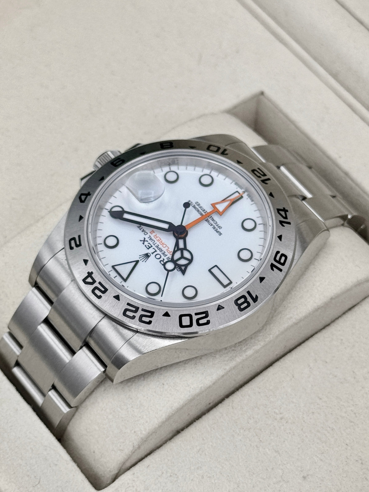 2025 Rolex Explorer II 42mm 226570 Stainless Steel Polar White Dial