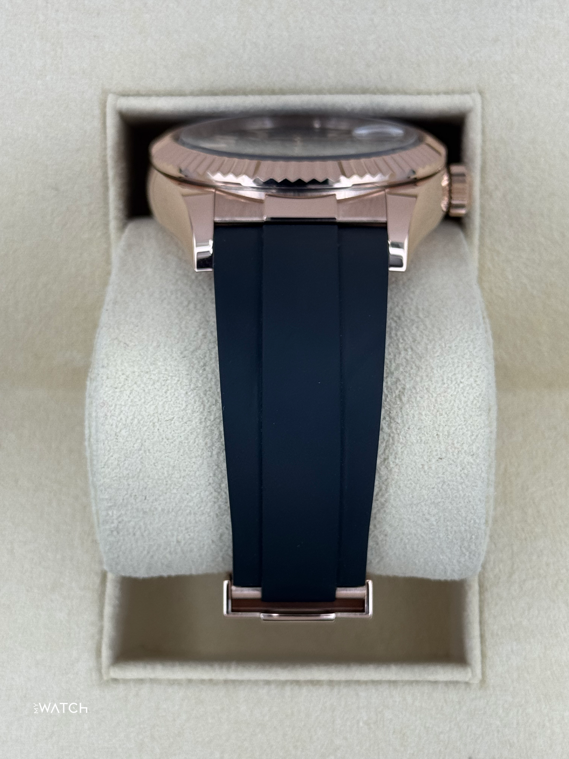 2022 Rolex Sky-Dweller 42mm 326935 Rose Gold Oysterflex Chocolate Dial - MyWatchLLC