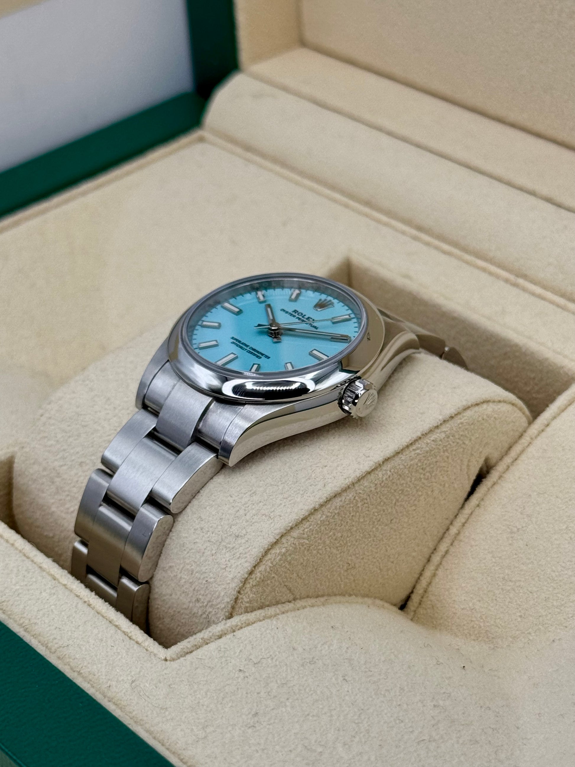 2021 Rolex Oyster Perpetual 31mm 277200 Turquoise Tiffany Blue Dial - MyWatchLLC