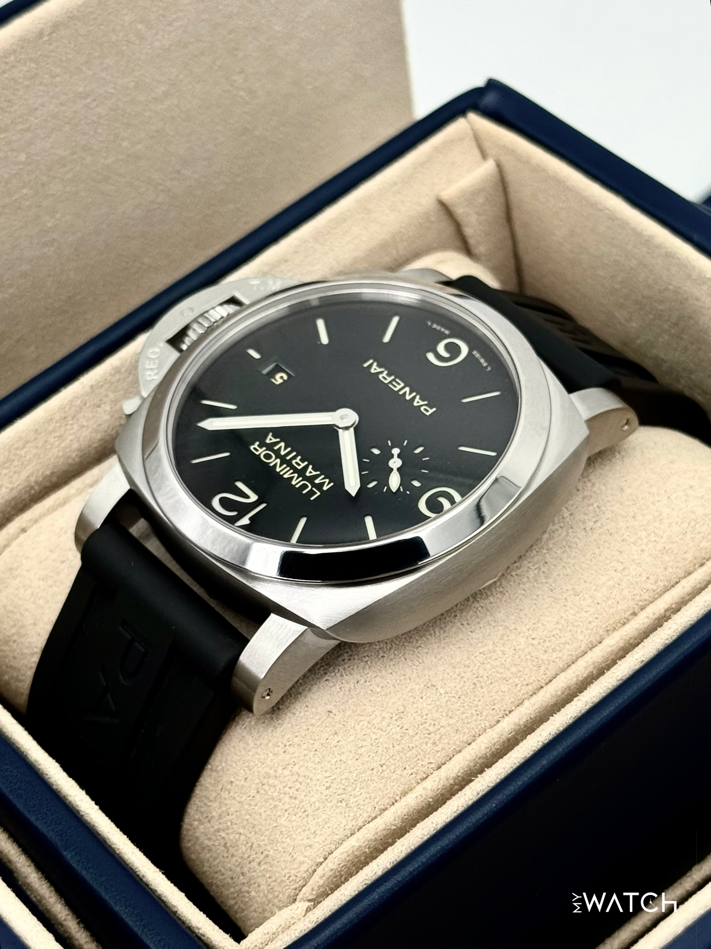 2025 Panerai Luminor Marina 44mm PAM03312 Stainless Steel Black Dial - MyWatchLLC