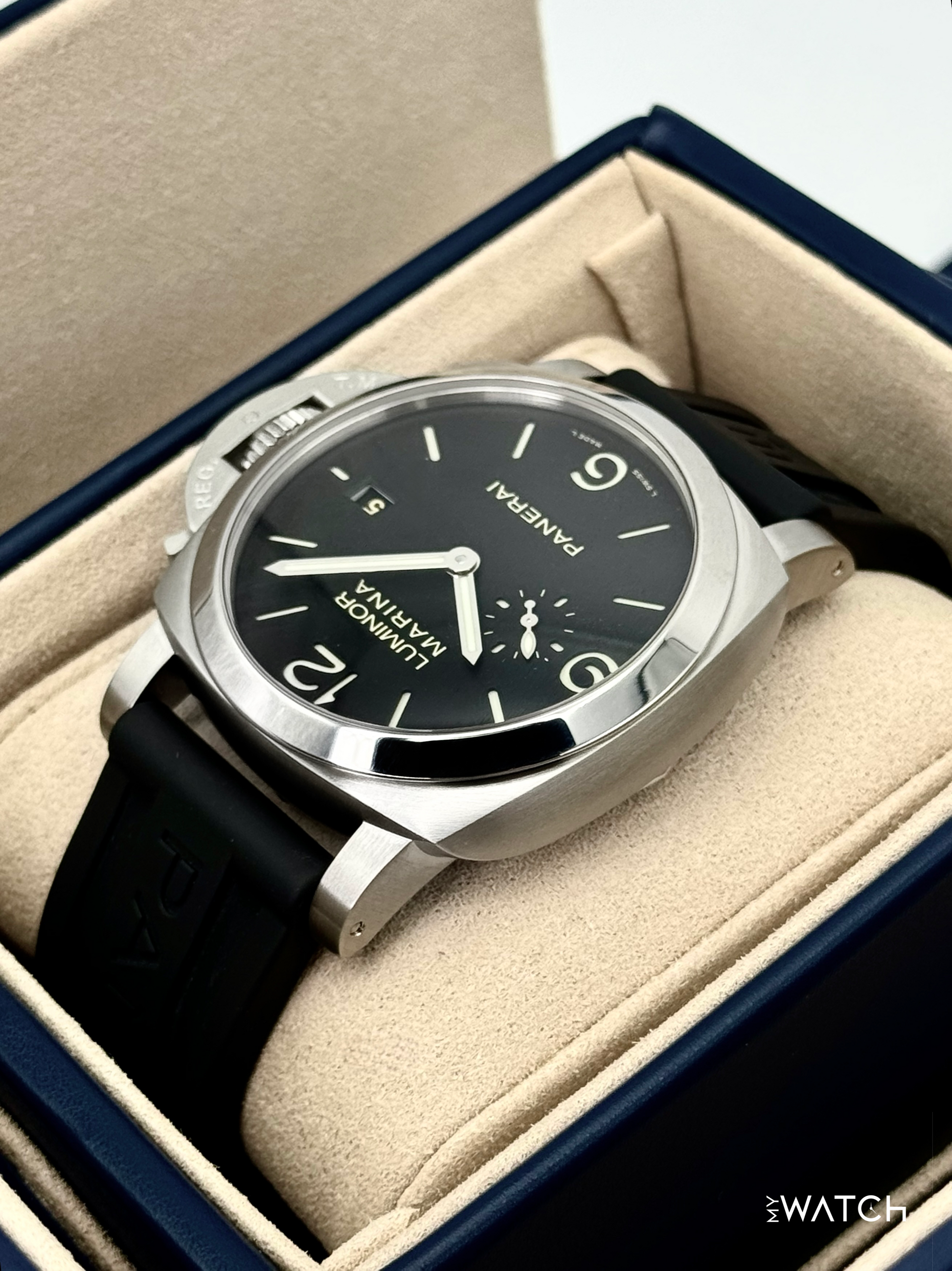2025 Panerai Luminor Marina 44mm PAM03312 Stainless Steel Black Dial - MyWatchLLC
