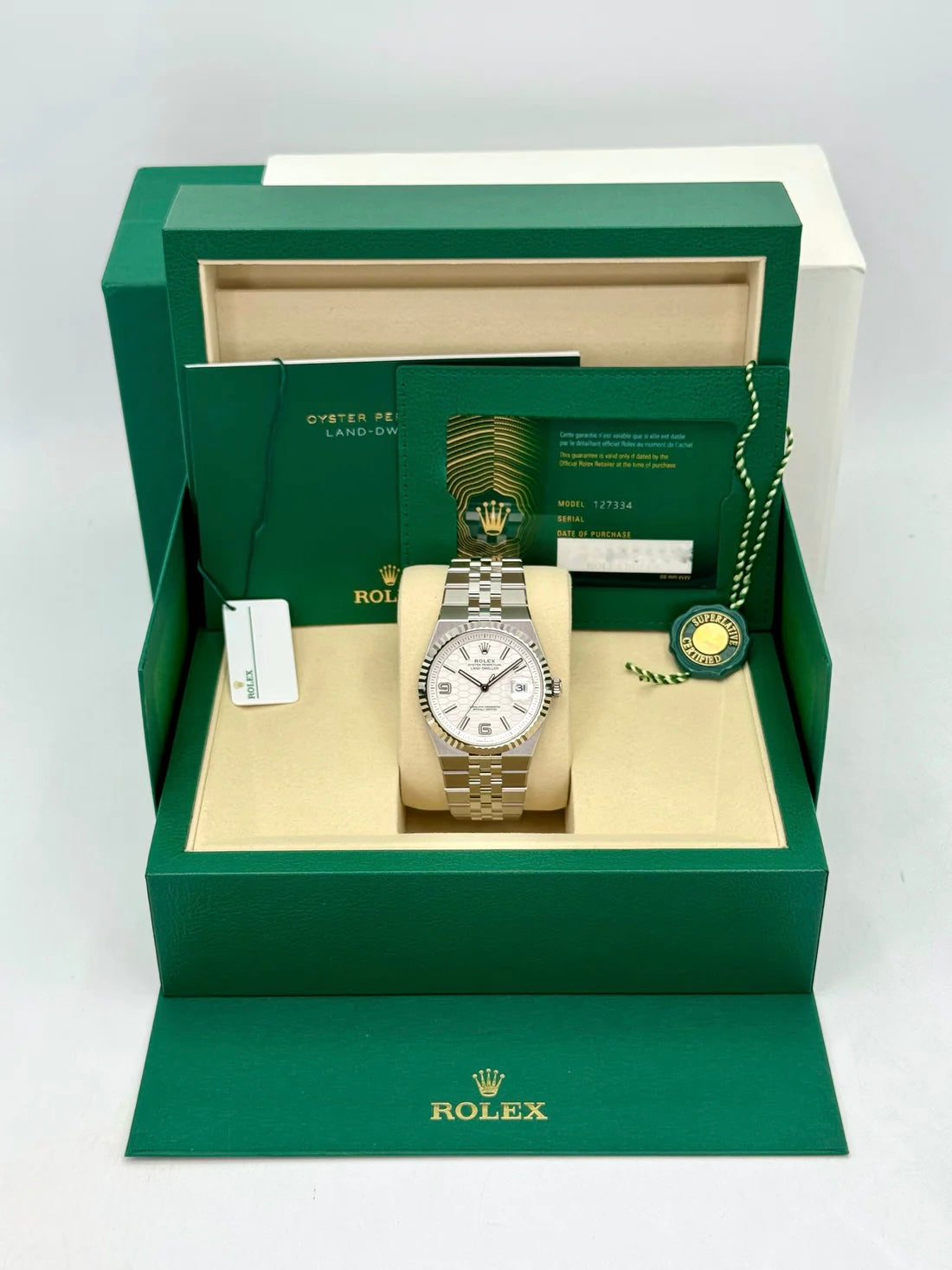 NEW 2026 Rolex Land-Dweller 40mm 127334 Stainless Steel Jubilee White Dial