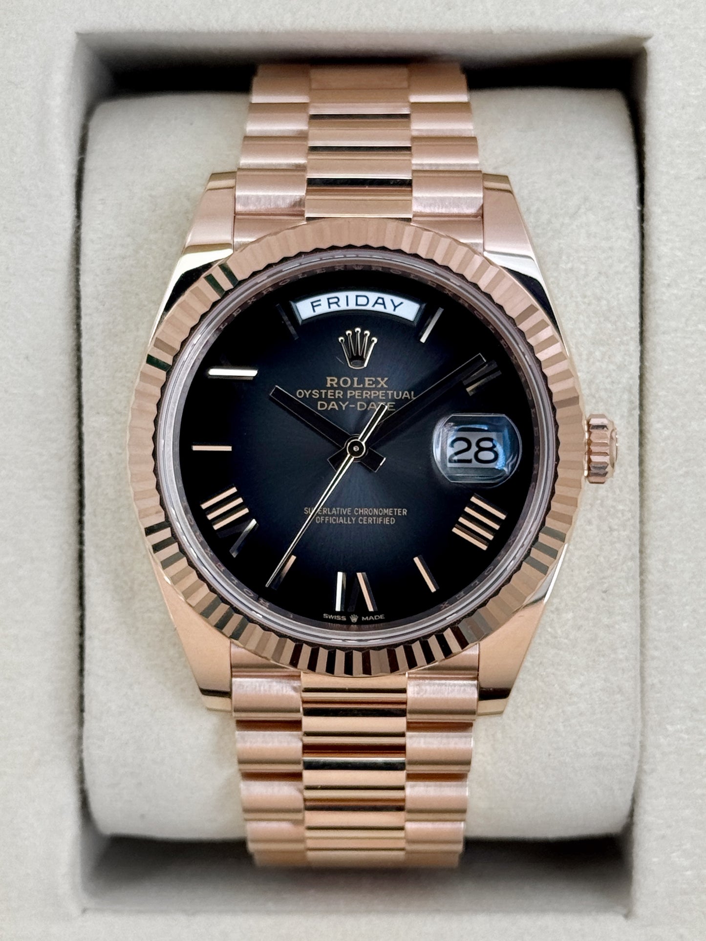 2025 Rolex Day-Date 40mm 228235 Presidential Slate Ombre Dial