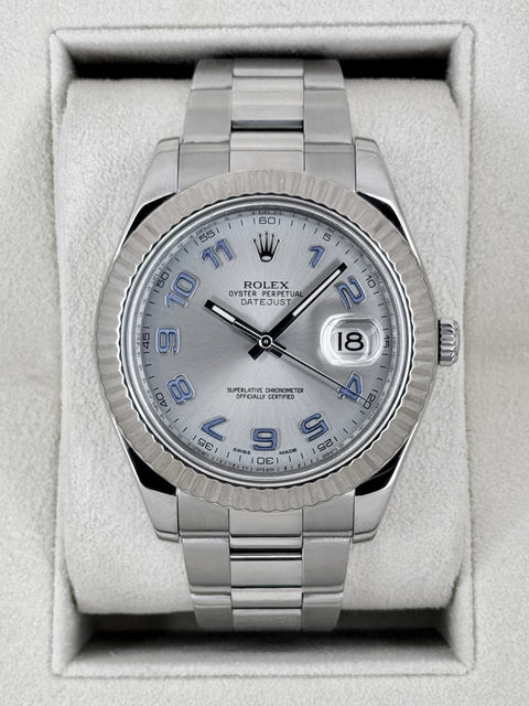 2010 Rolex Datejust II 41mm 116334 Stainless Steel Oyster Silver Dial