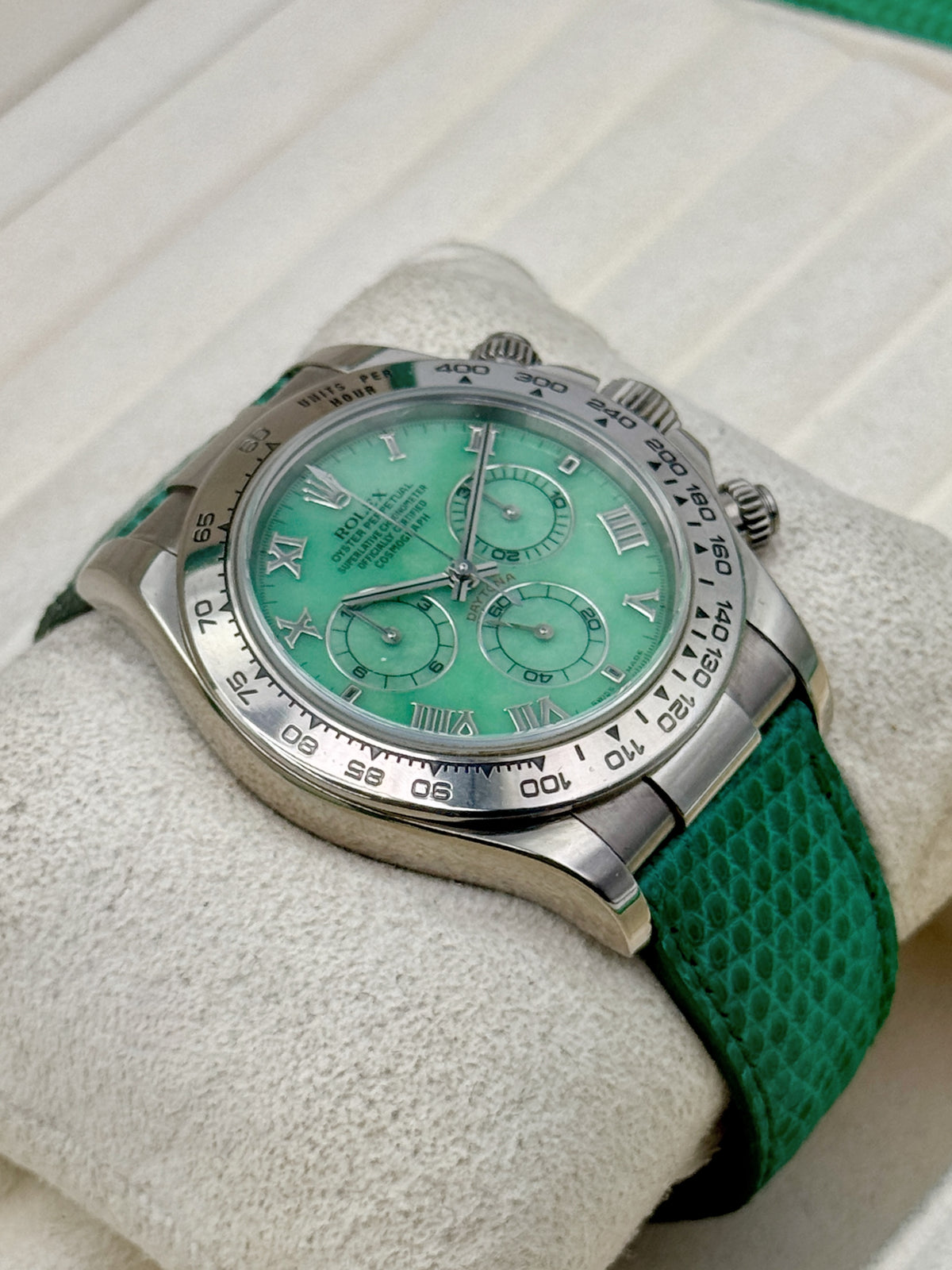 2000 Rolex Daytona 40mm 116519 White Gold Green Dial