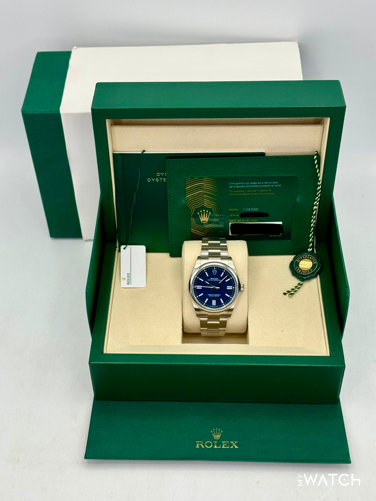 NEW 2025 Rolex Oyster Perpetual 41mm 134300 Med Blue Dial - MyWatchLLC