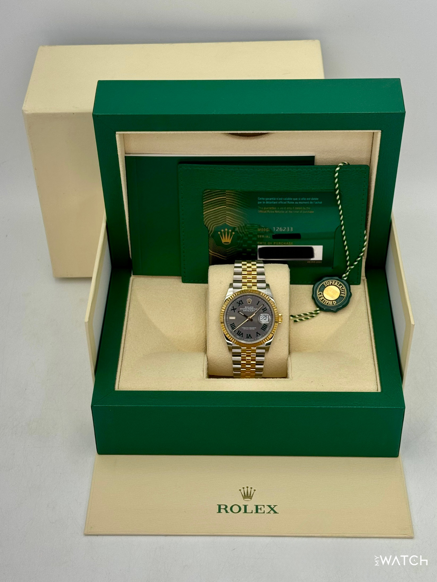 2025 Rolex Datejust 36mm 126233 Two-Tone Jubilee Wimbledon Dial - MyWatchLLC