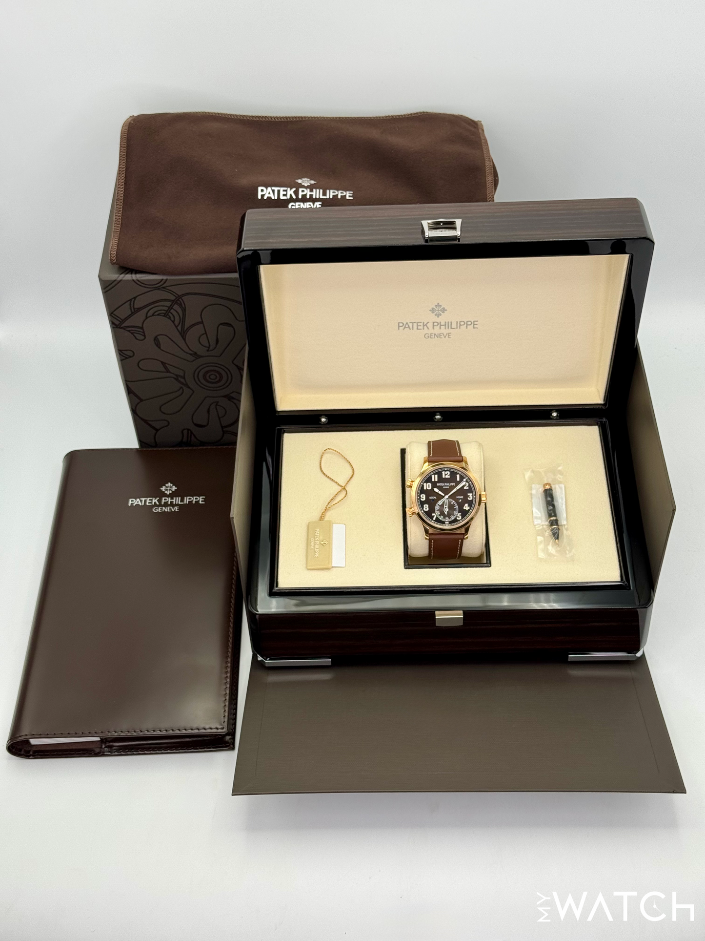 2021 Patek Philippe Calatrava Pilot Time Travel 42mm 5524R Rose Gold Brown Dial