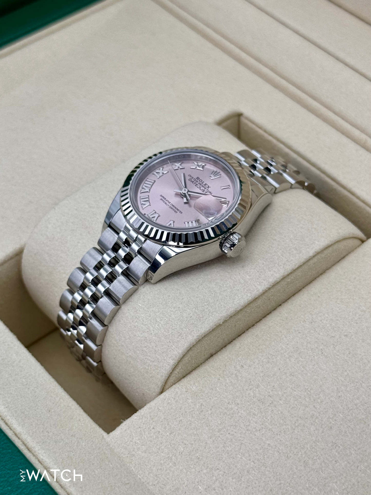 NEW 2025 Rolex Lady Datejust 28mm 279174 Stainless Steel Jubilee Pink Dial - MyWatchLLC
