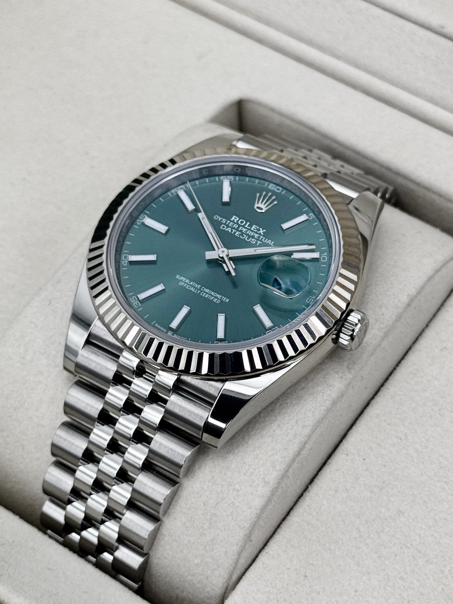 NEW 2026 Rolex Datejust 41mm 126334 Jubilee Mint Green Dial Stickered - MyWatchLLC