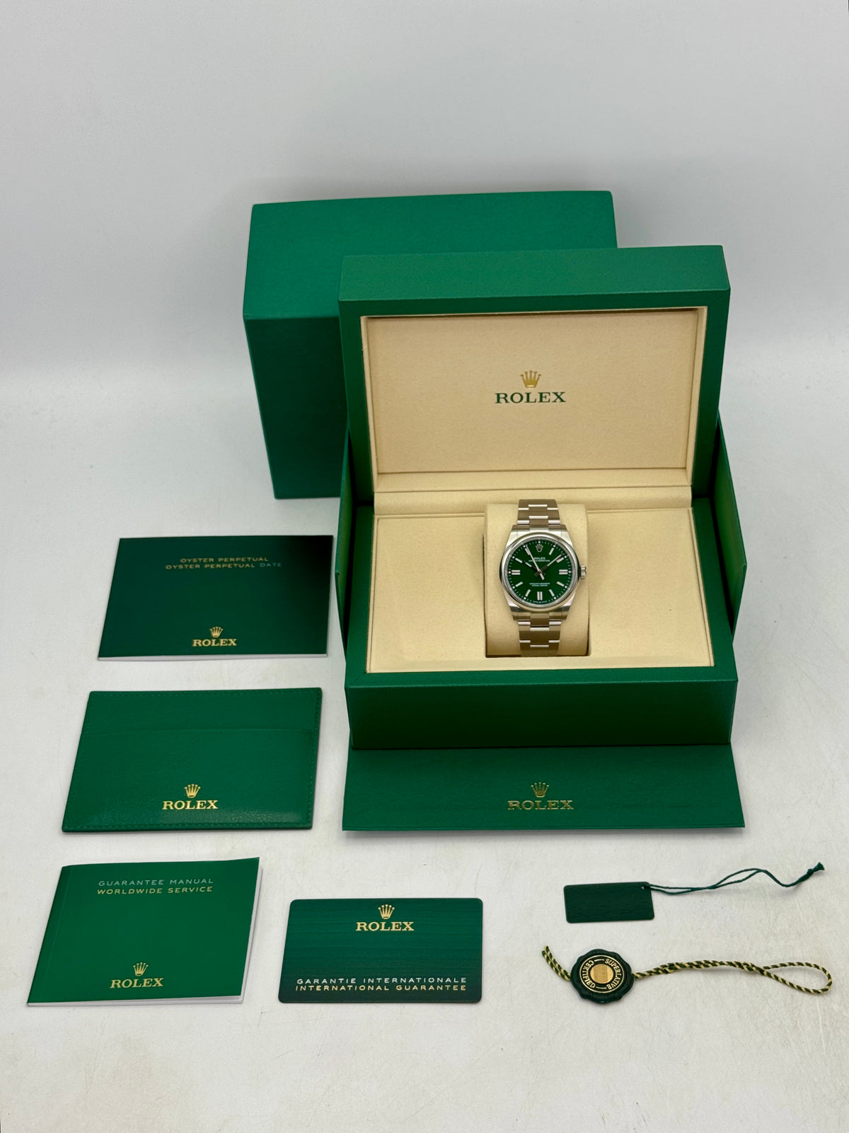 NEW 2026 Rolex Oyster Perpetual 41mm 134300 Green Dial (NEW STYLE CARD)