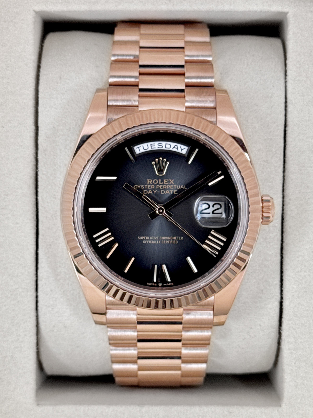 2026 Rolex Day-Date 40mm 228235 Presidential Slate Ombre Dial