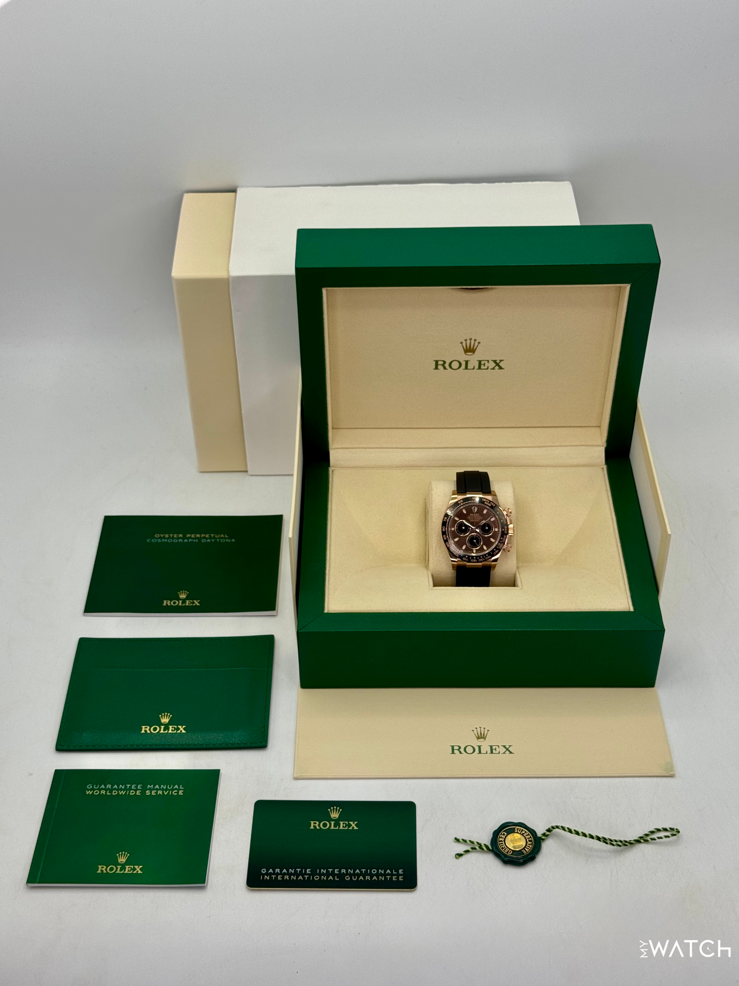 2023 Rolex Daytona 40mm 116515LN Rose Gold Oysterflex Chocolate Dial - MyWatchLLC