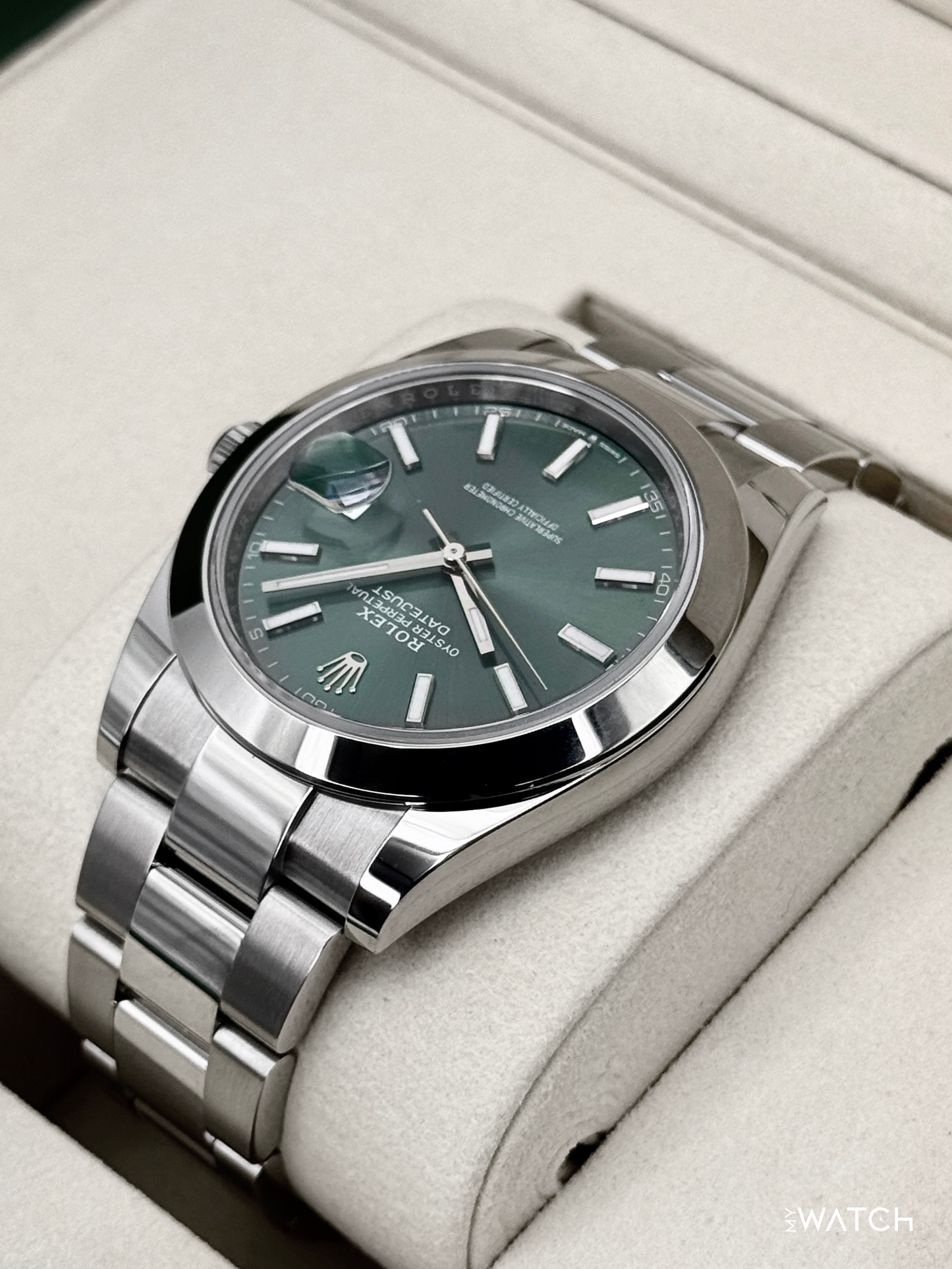 NEW 2026 Rolex Datejust 41mm 126300 Stainless Steel Oyster Green Dial - MyWatchLLC