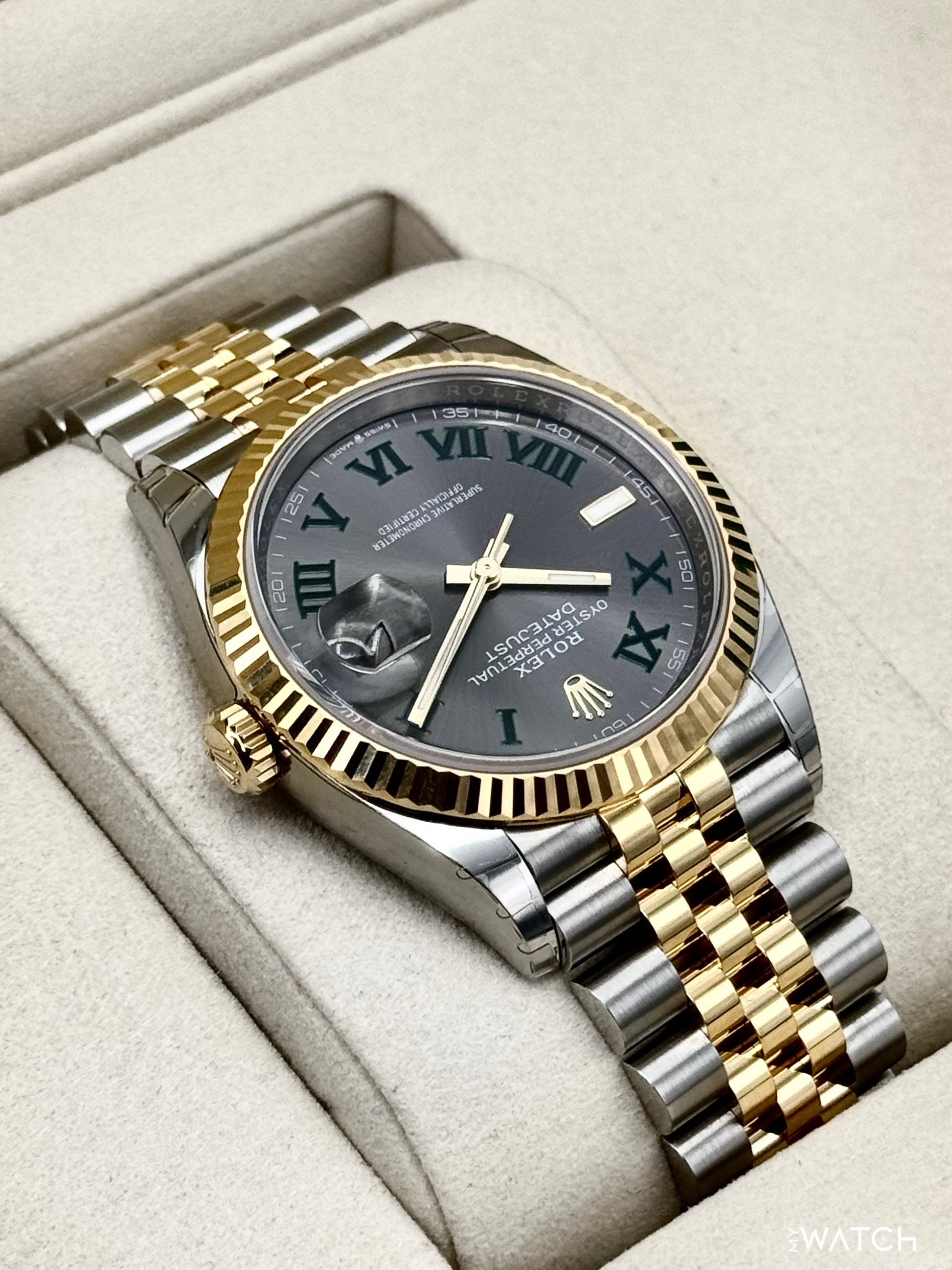 NEW 2026 Rolex Datejust 36mm 126233 Two-Tone Jubilee Wimbledon Dial (STICKERED) - MyWatchLLC