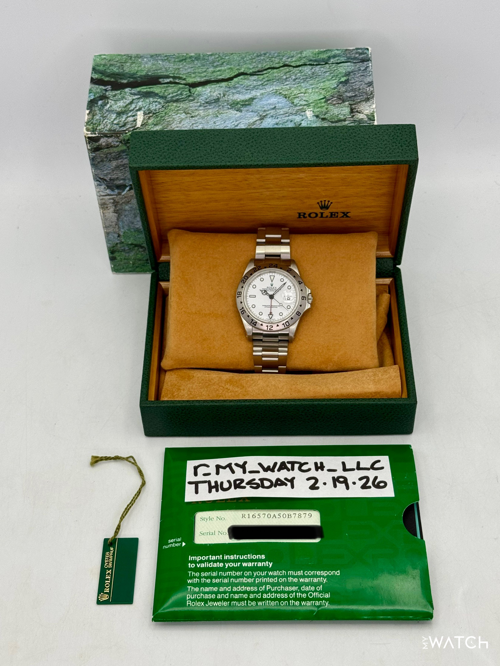 2002 Rolex Explorer II 40mm 16570 Stainless Steel Polar White Dial - MyWatchLLC