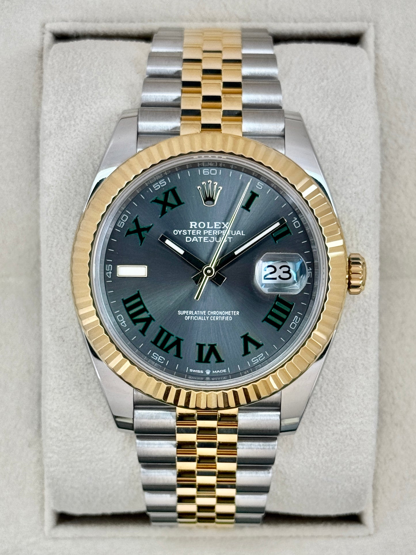 2022 Rolex Datejust 41mm 126333 Two-Tone Jubilee Wimbledon Dial