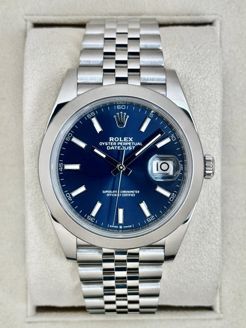 2019 Rolex Datejust 41mm 126300 Stainless Steel Jubilee Blue Dial