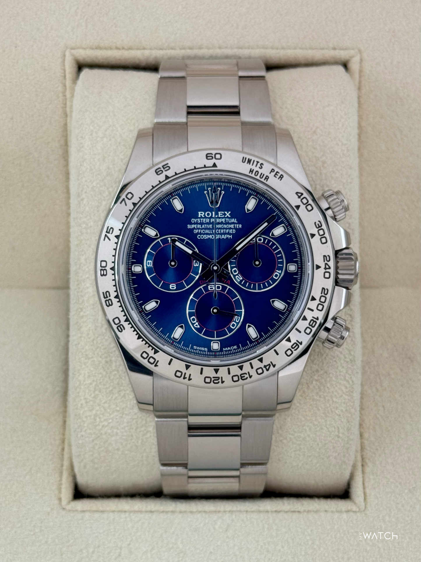 2022 Rolex Daytona 40mm 116509 White Gold Blue Dial