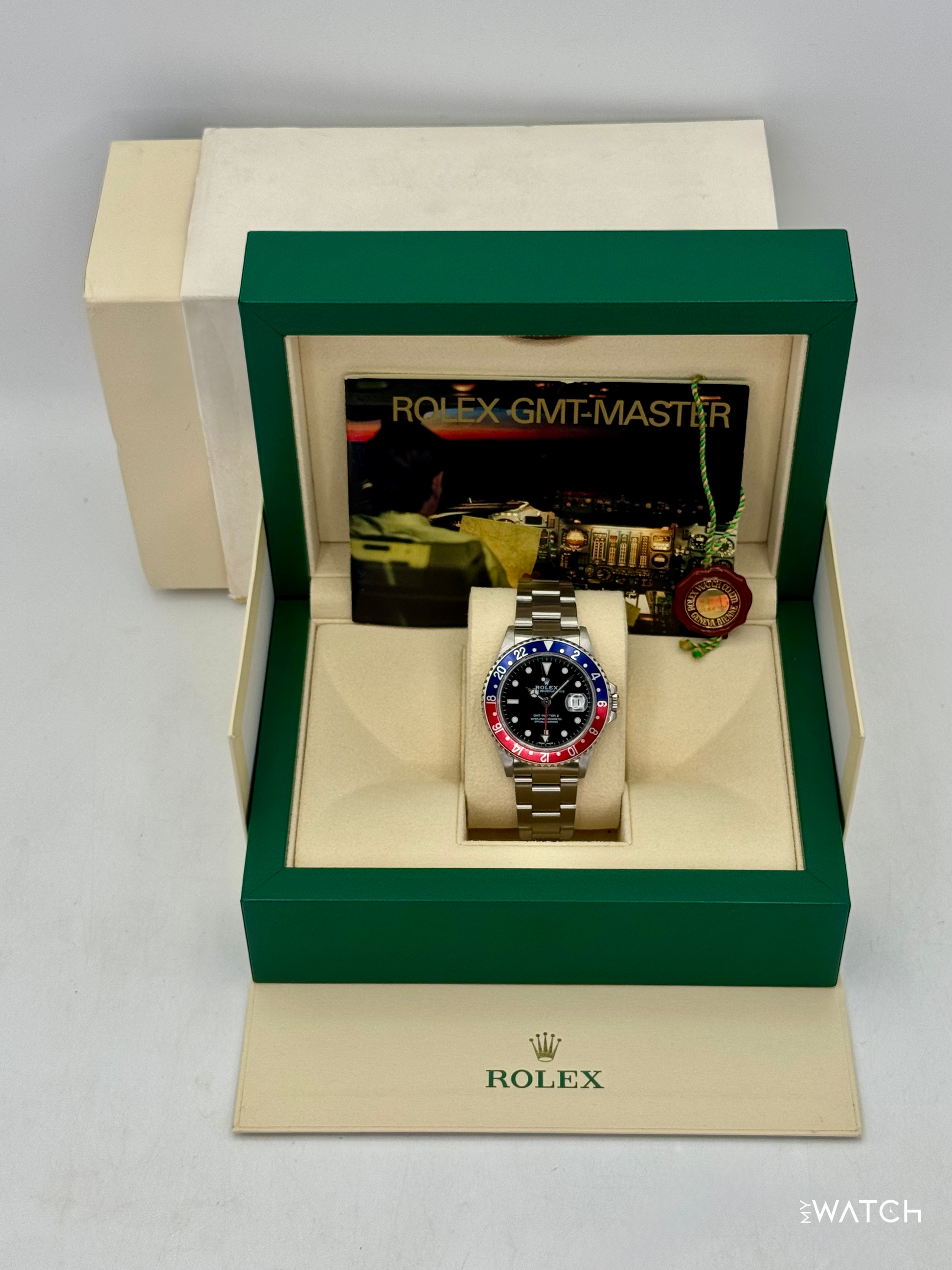 1997 Rolex GMT-Master II "Pepsi" 40mm 16710 Stainless Steel Oyster Black Dial - MyWatchLLC