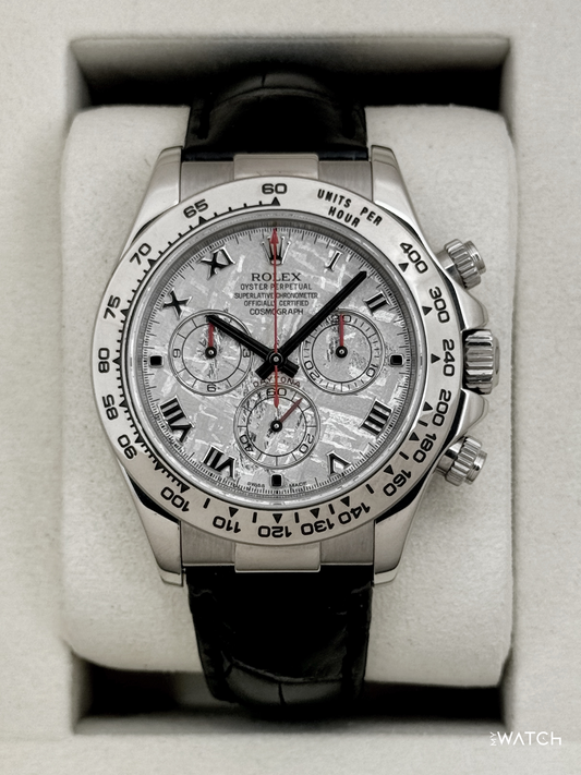 2002 Rolex Daytona 40mm 116519 White Gold Meteorite Dial - MyWatchLLC