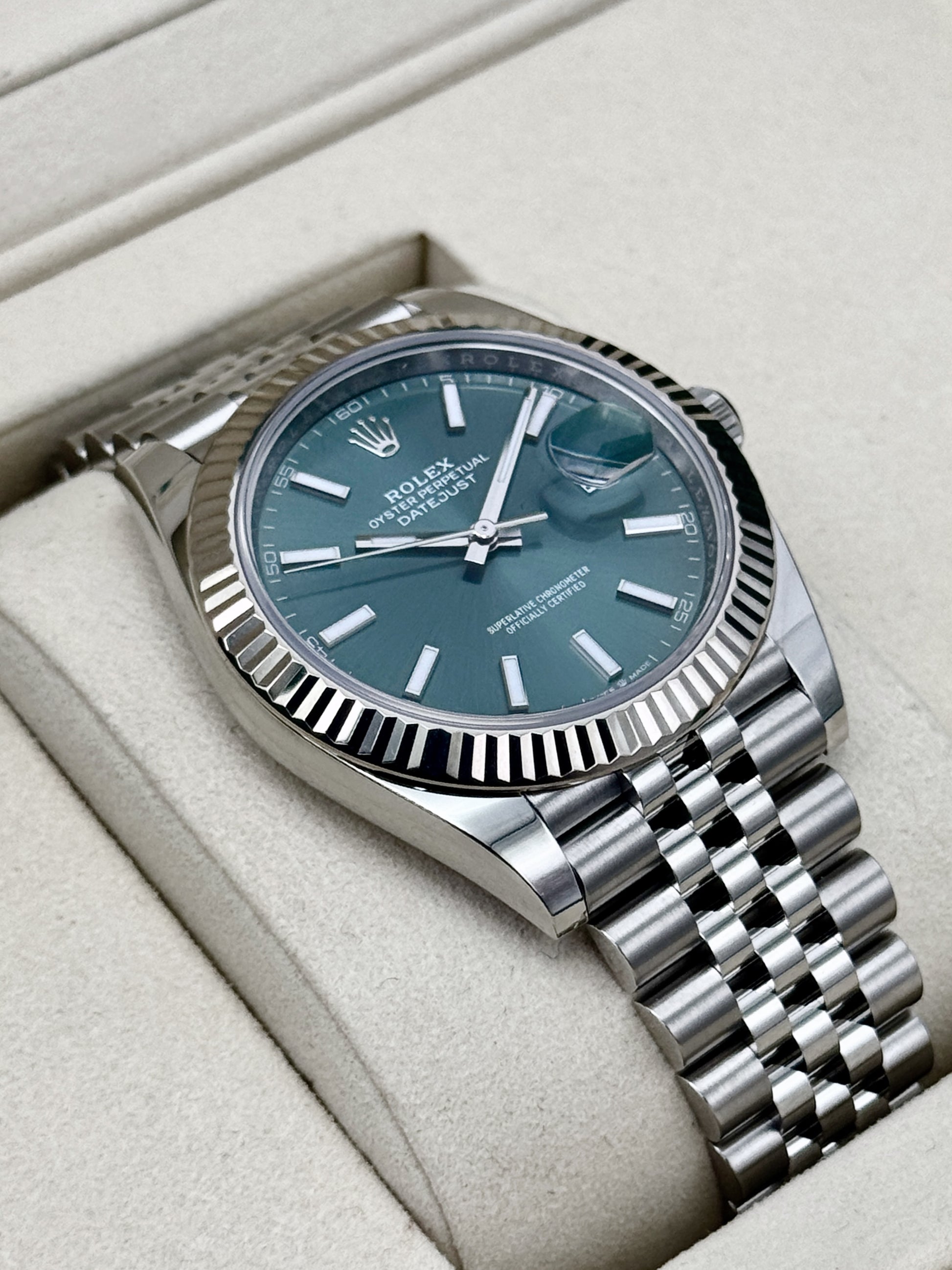 NEW 2026 Rolex Datejust 41mm 126334 Jubilee Mint Green Dial Stickered - MyWatchLLC