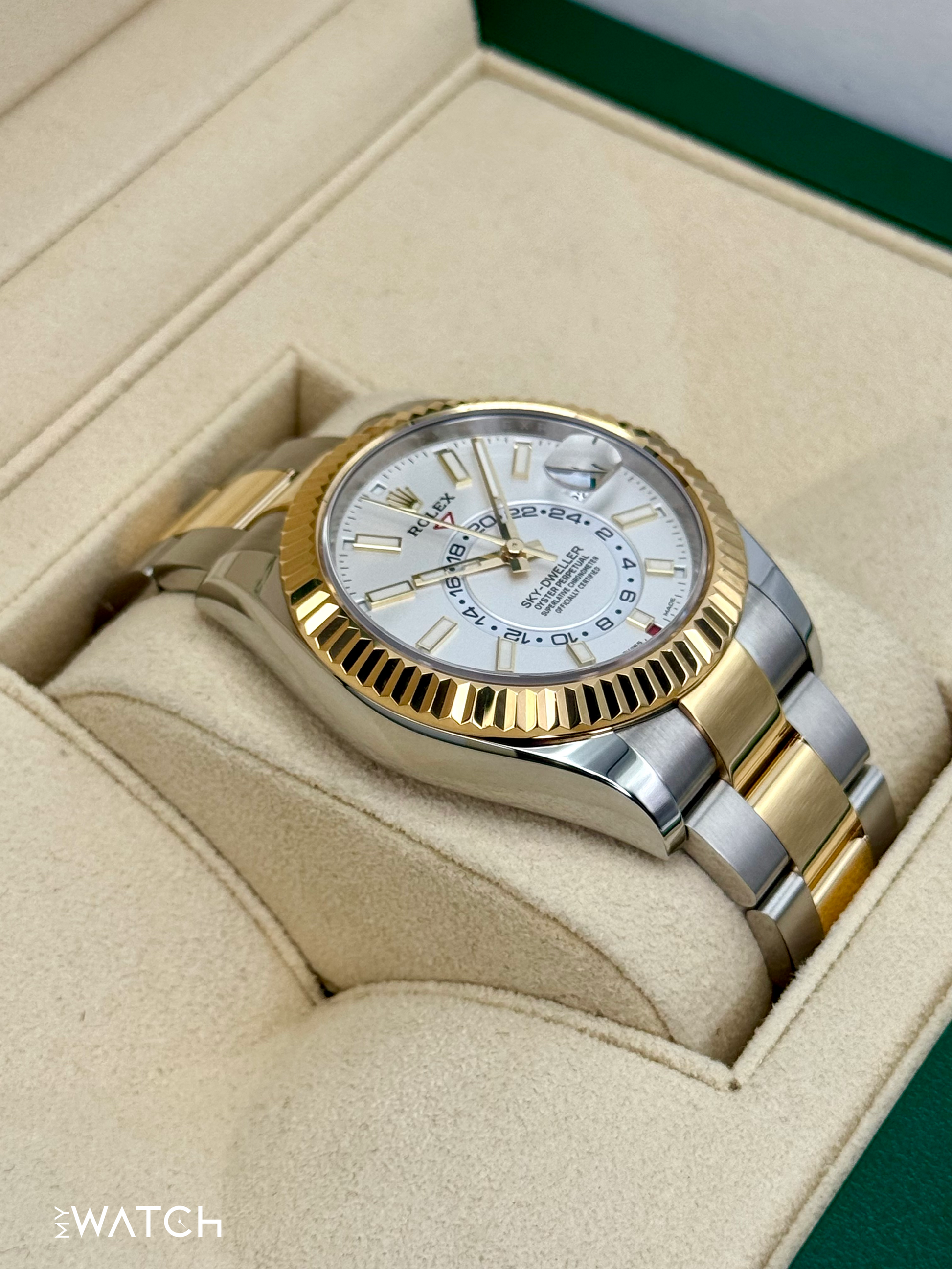 2022 Rolex Sky-Dweller 42mm 326933 Two-Tone Oyster White Dial - MyWatchLLC