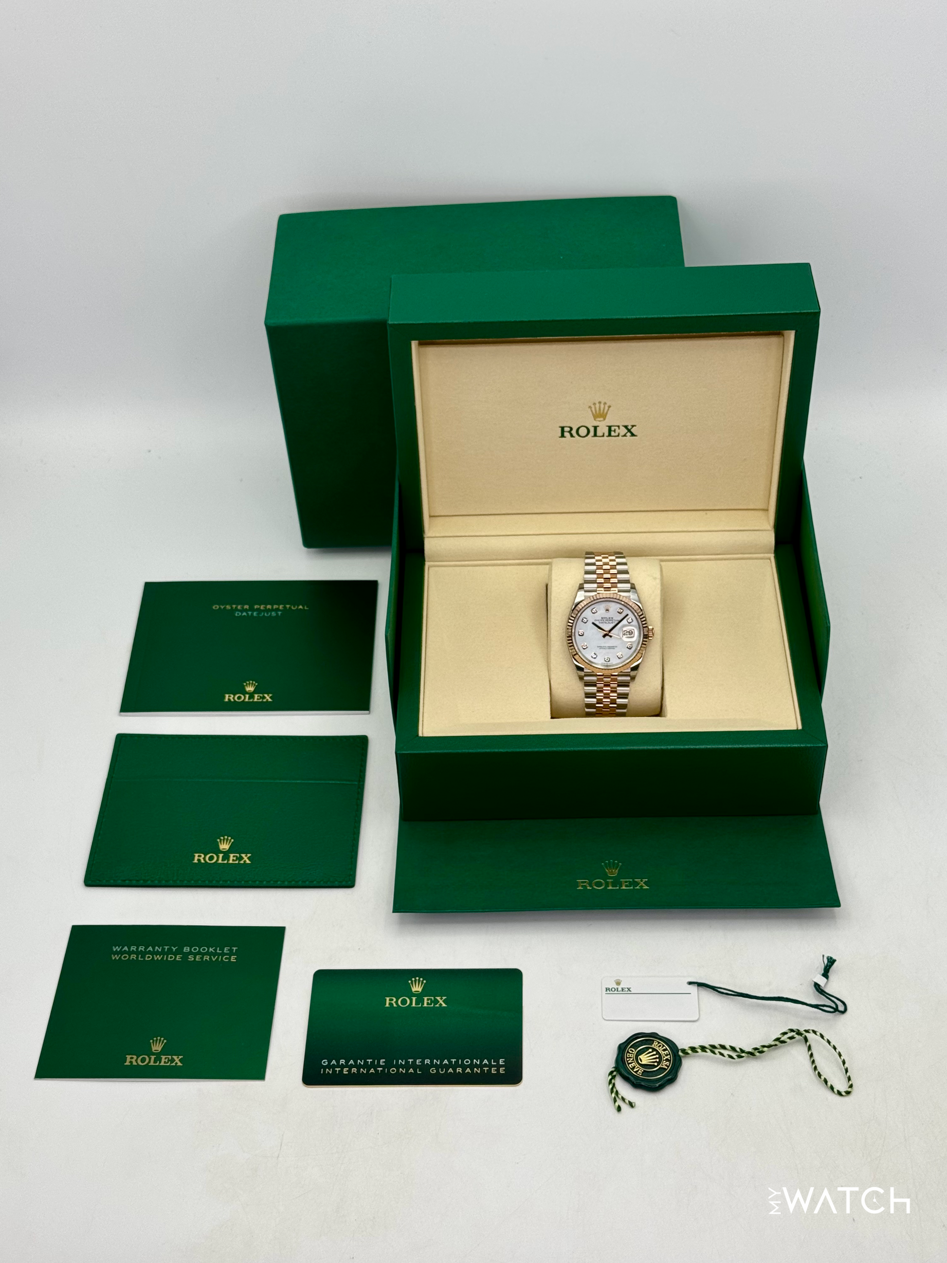 NEW 2026 Rolex Datejust 36mm 126231 Two-Tone MOP Diamond Dial (STICKERED) - MyWatchLLC