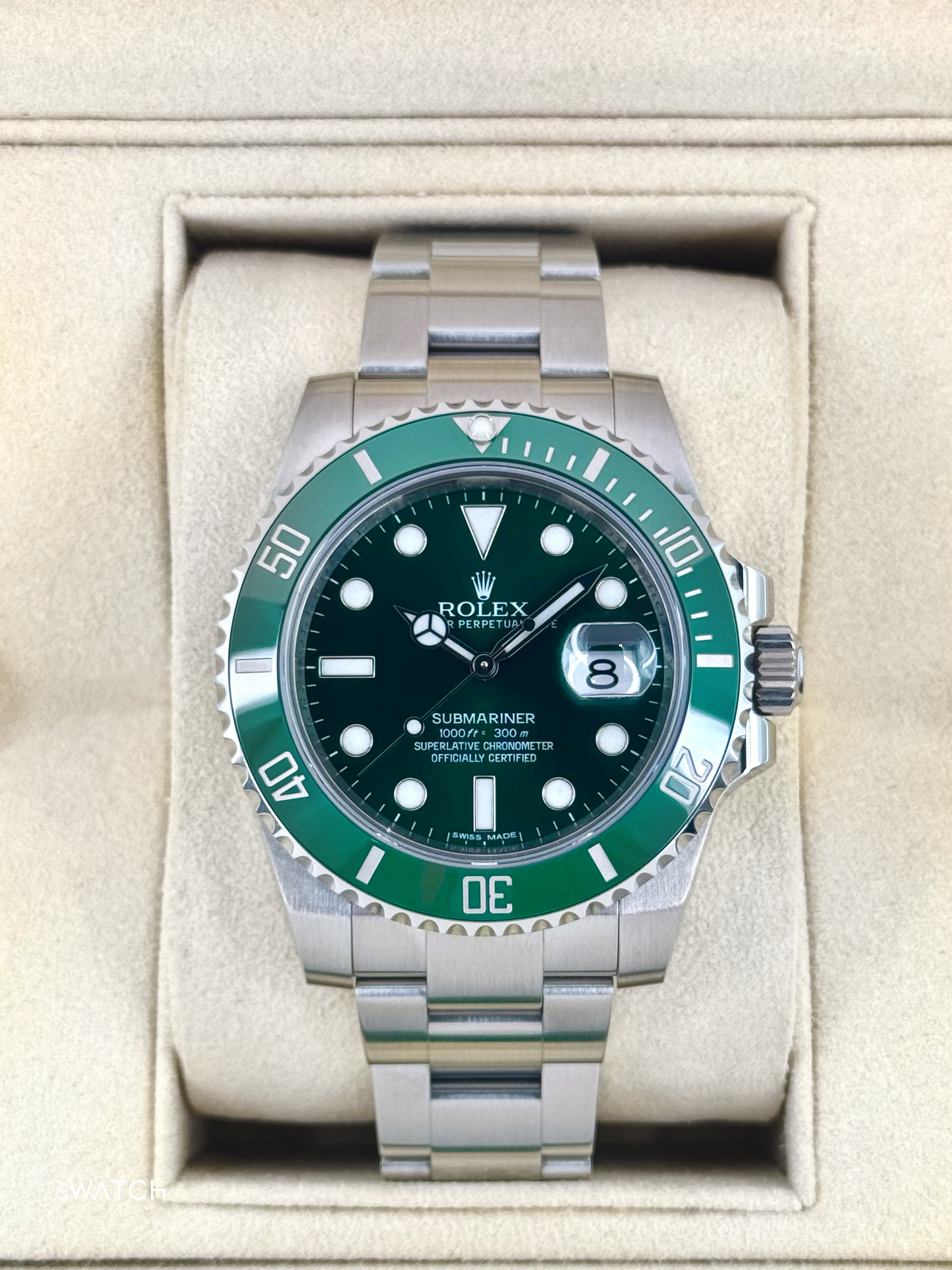 2015 Rolex Submariner “Hulk” 40mm 116610LV Green Dial