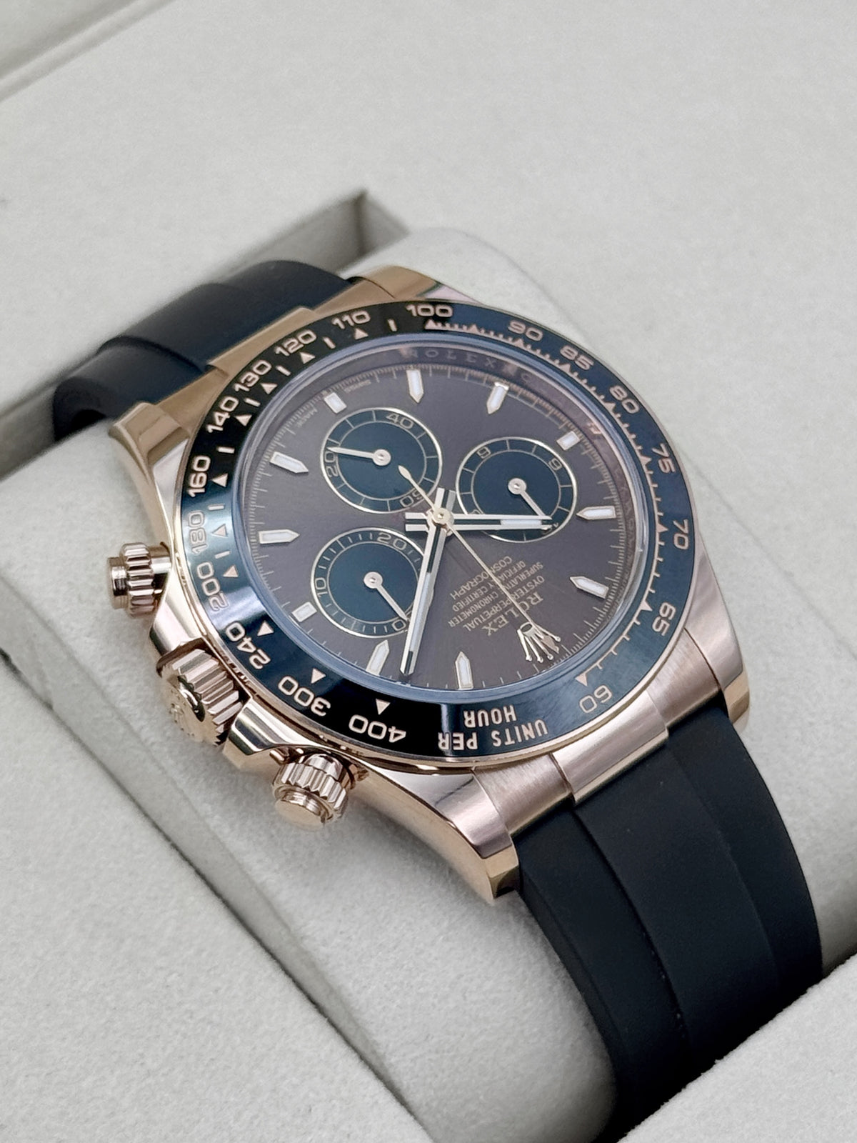 2025 Rolex Daytona 40mm 126515LN Rose Gold Oysterflex Chocolate Dial
