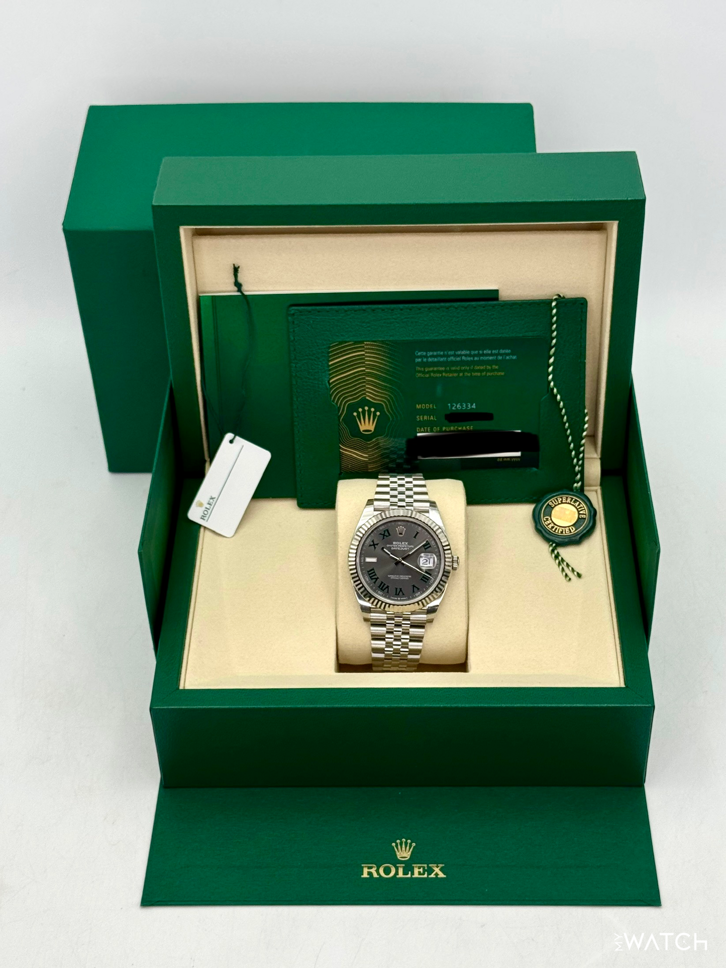NEW 2025 Rolex Datejust 41mm 126334 Jubilee Wimbledon Dial (STICKERED) - MyWatchLLC