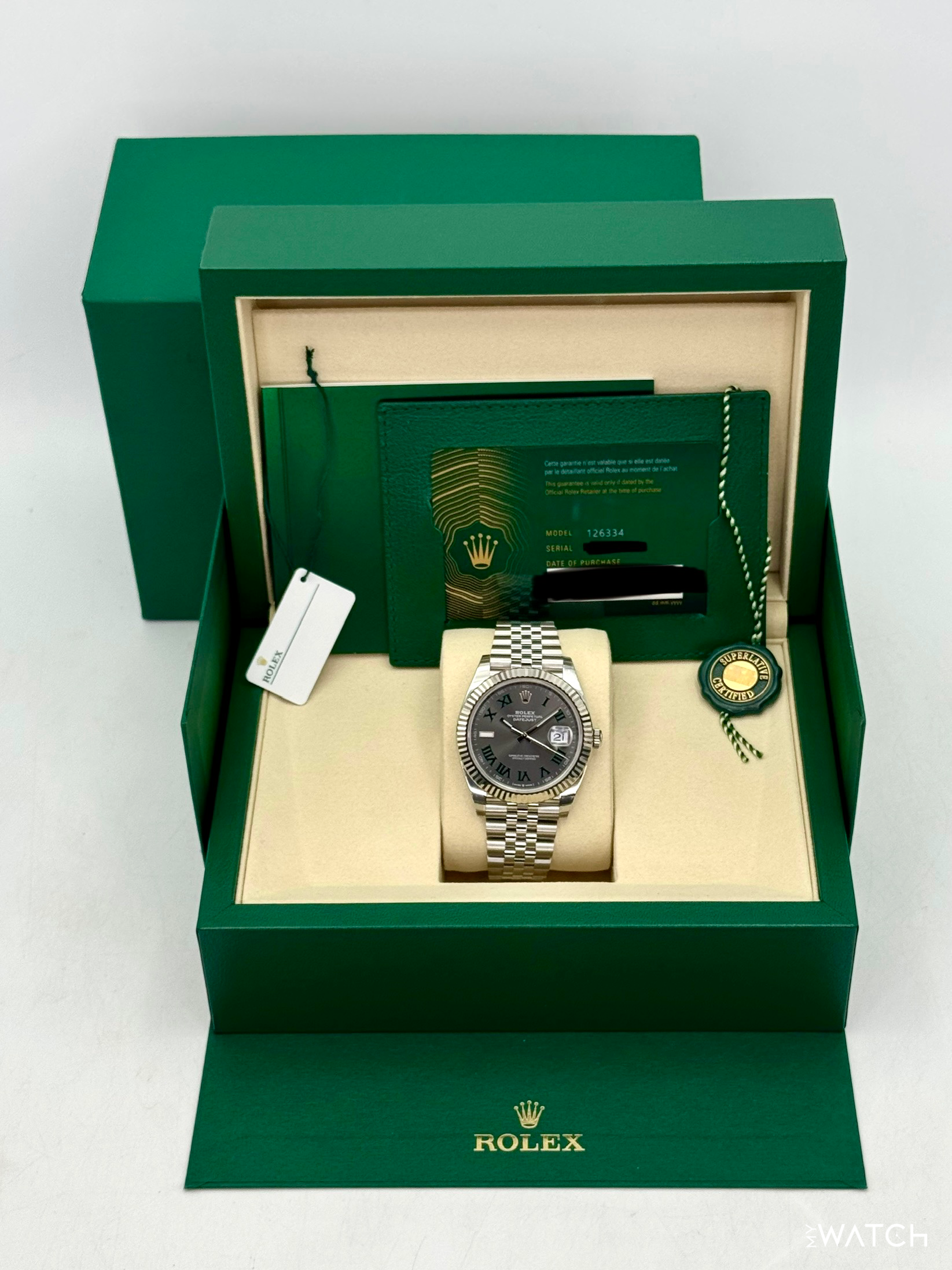 NEW 2025 Rolex Datejust 41mm 126334 Jubilee Wimbledon Dial (STICKERED) - MyWatchLLC