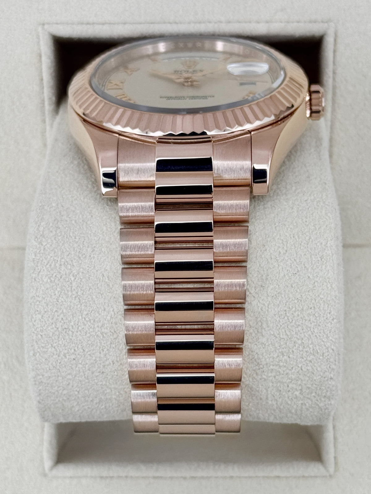 2016 Rolex Day-Date II 41mm 218235 Presidential 18kt Rose Gold Ivory White Dial