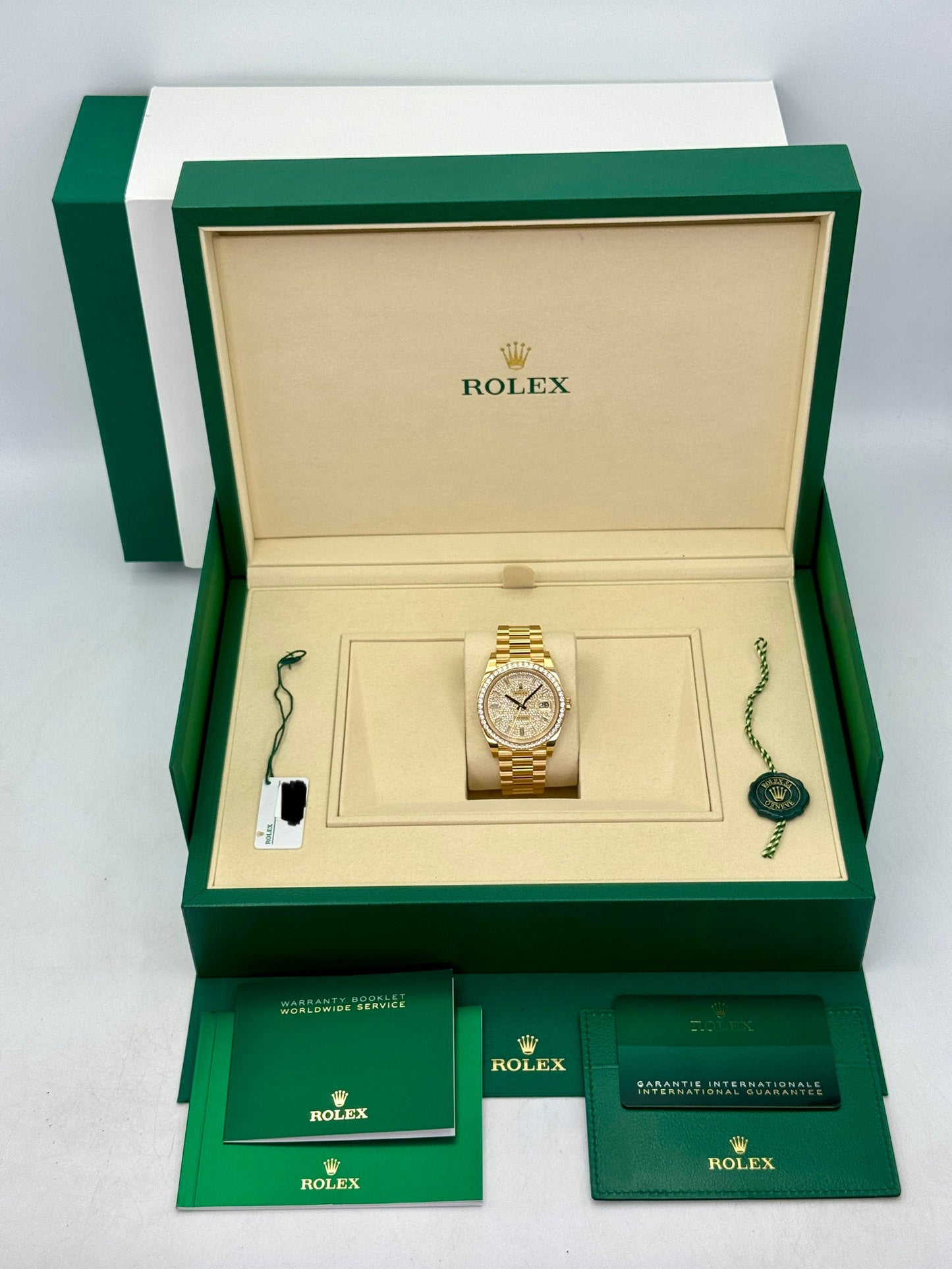 NEW 2026 Rolex Day-Date 40mm 228348RBR Diamond Paved Dial