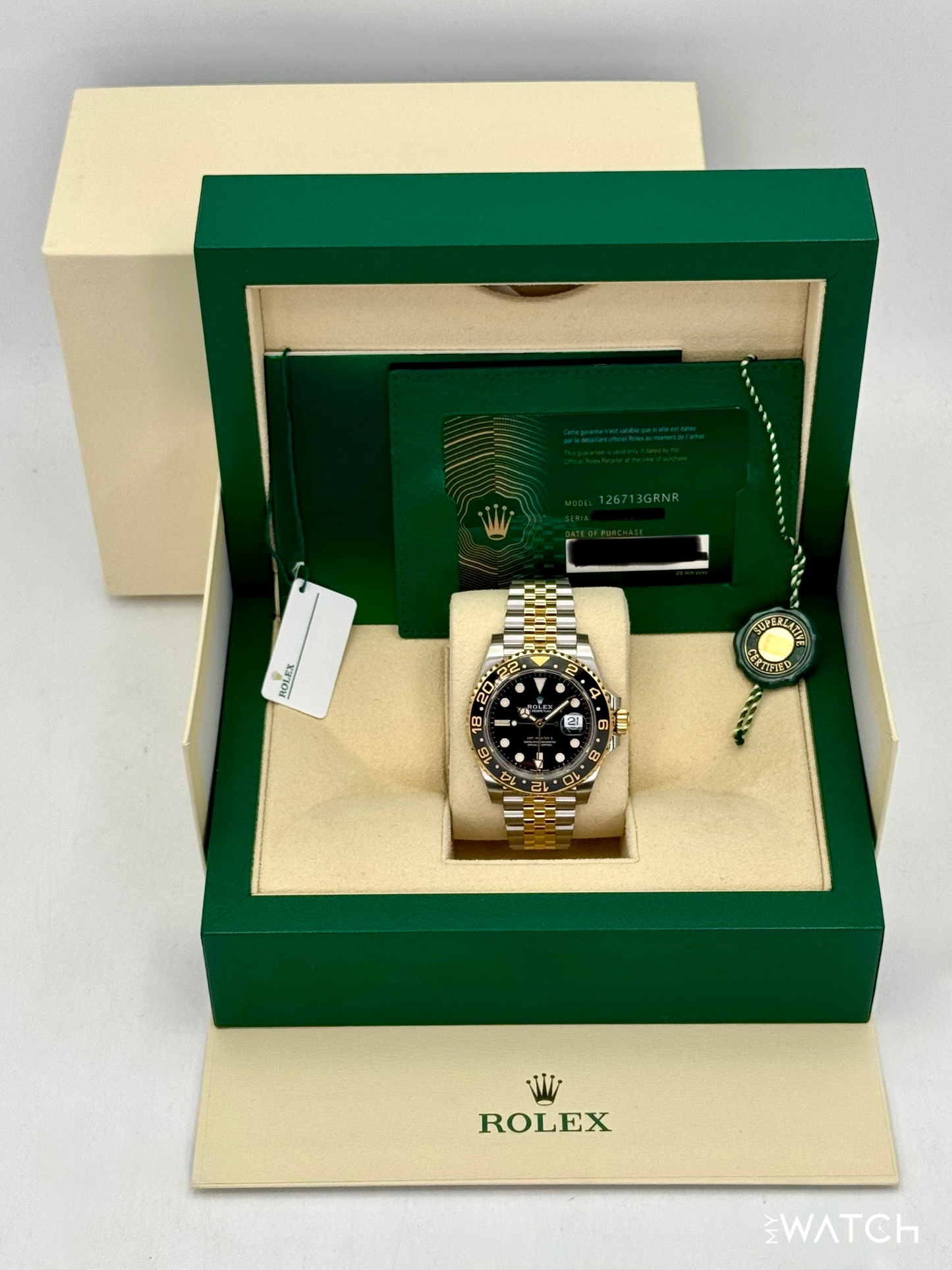 2023 Rolex GMT-Master II 40mm 126713GRNR Two-Tone Jubilee