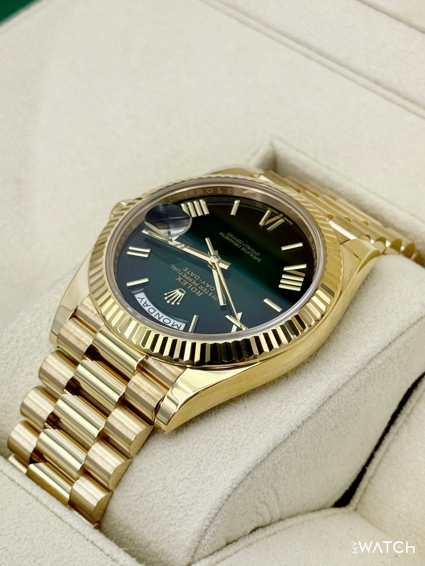 2025 Rolex Day-Date 40mm 228238 Presidential Green Ombre Dial
