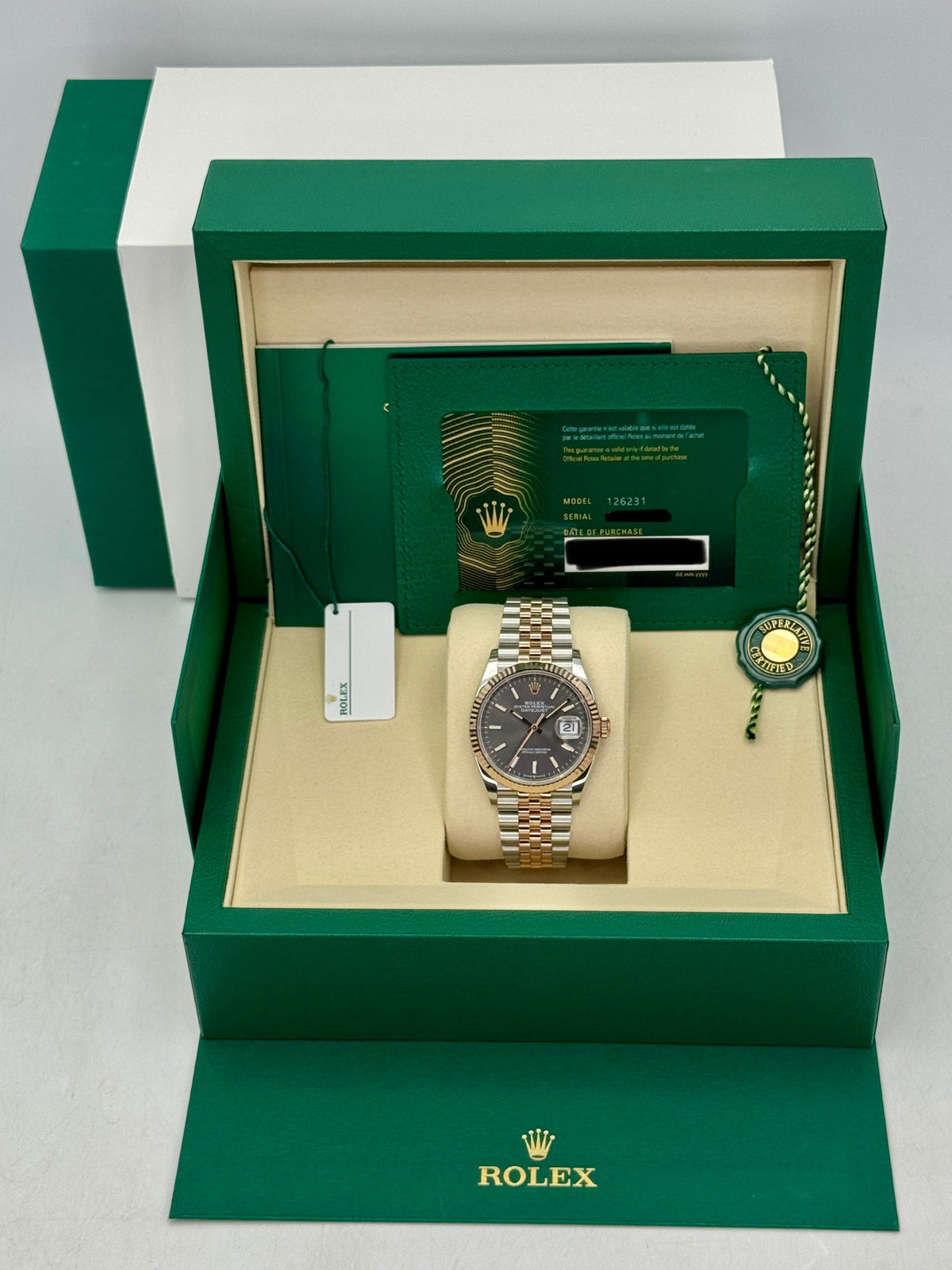 NEW 2026 Rolex Datejust 36mm 126231 Two-Tone Jubilee Slate Rhodium Dial