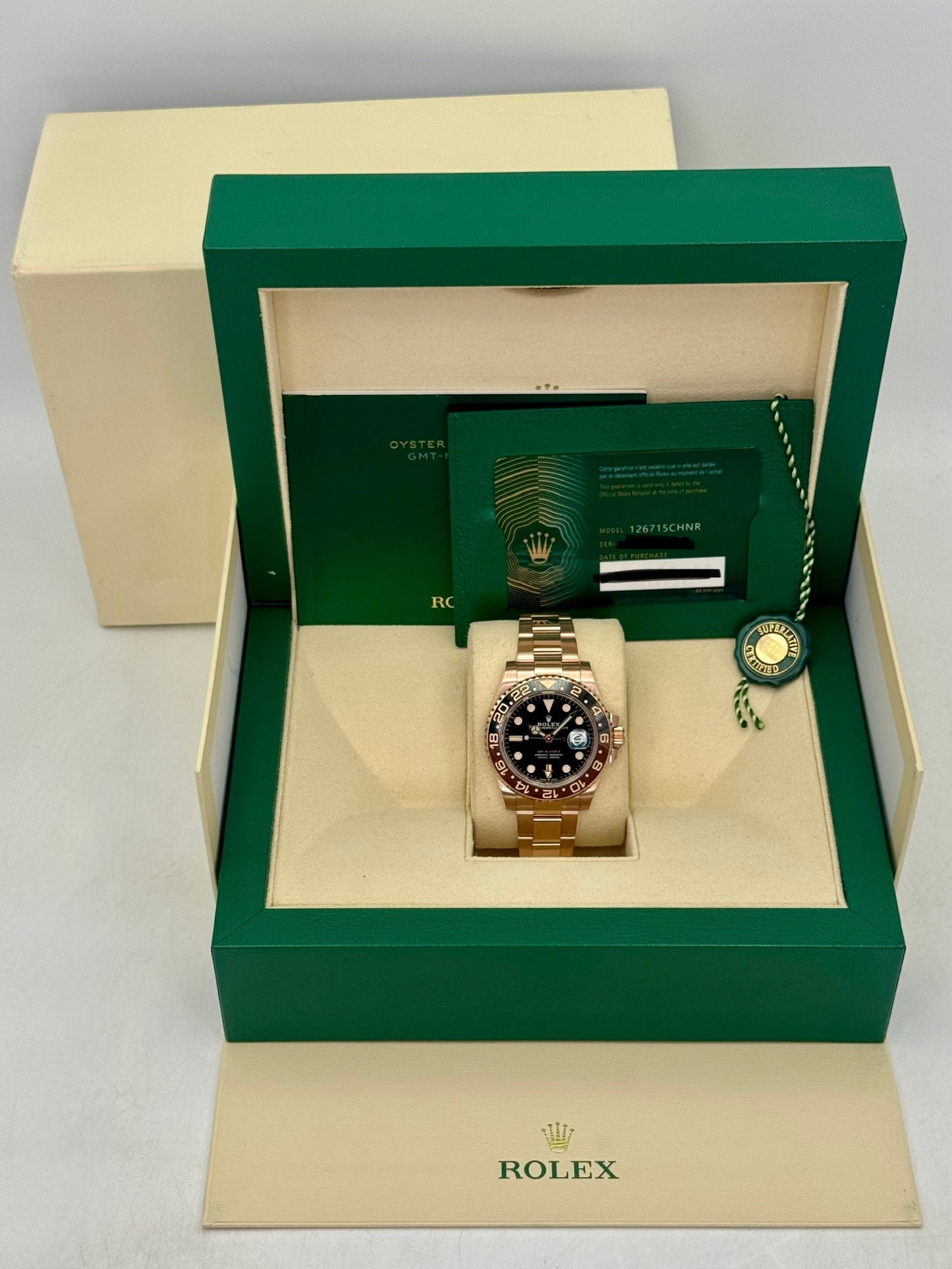 2022 Rolex GMT-Master II "Rootbeer" 40mm 126715CHNR Rose Gold