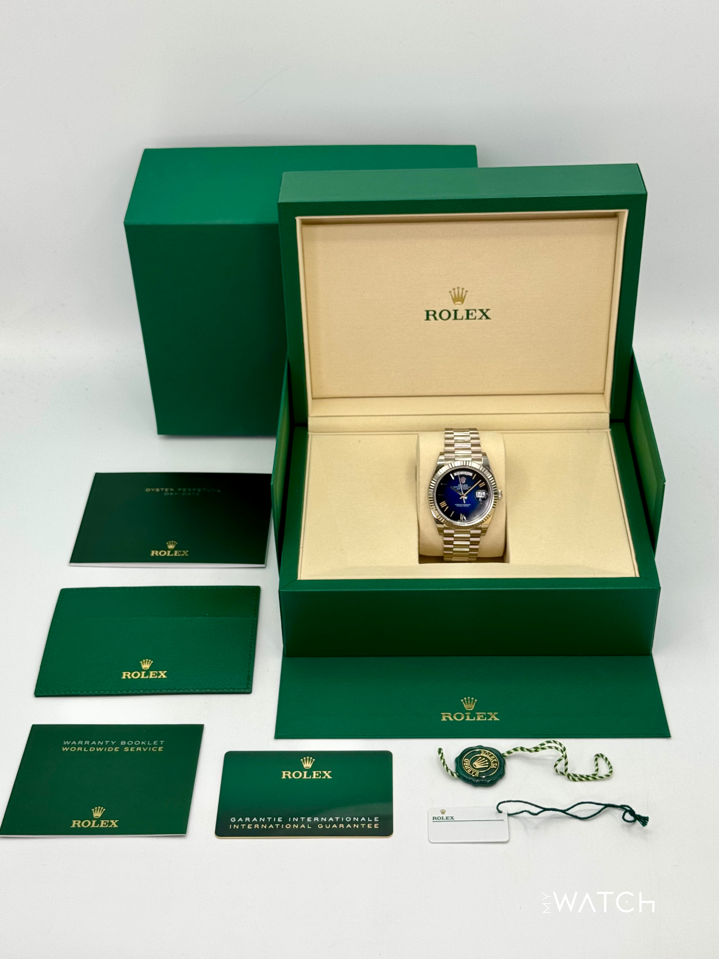 NEW 2025 Rolex Day-Date 40mm 228239 Presidential Blue Ombre Dial