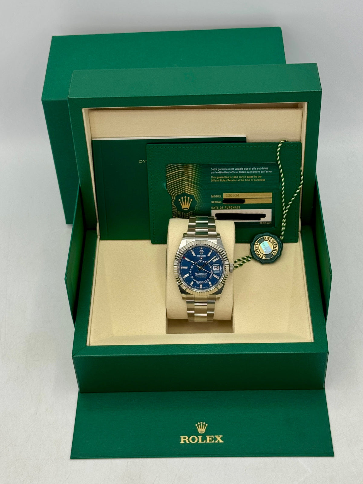 NEW 2026 Rolex Sky-Dweller 42mm 336934 Oyster Blue Dial (NEW STYLE CARD)
