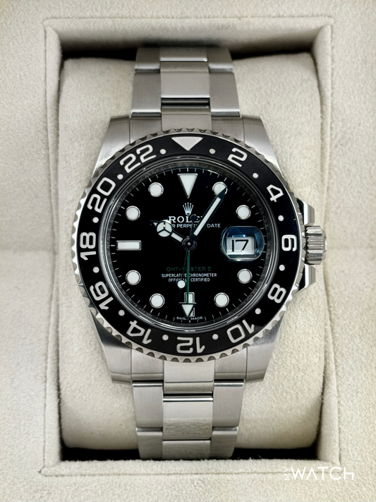 2018 Rolex GMT-Master II 40mm 116710LN Stainless Steel Black Dial