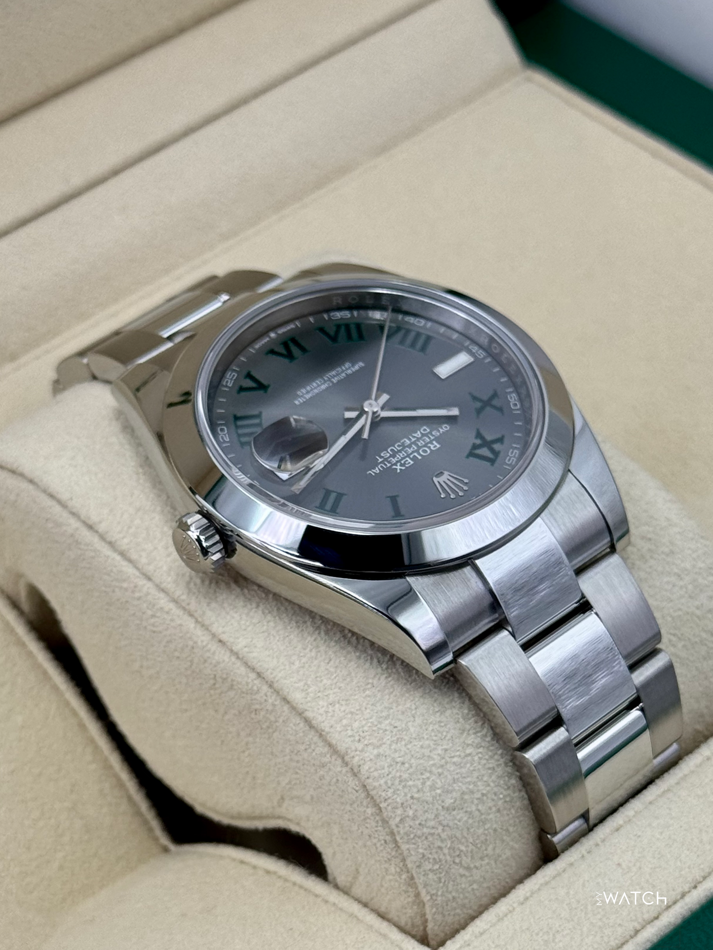 2021 Rolex Datejust 41mm 126300 Stainless Steel Oyster Wimbledon Dial