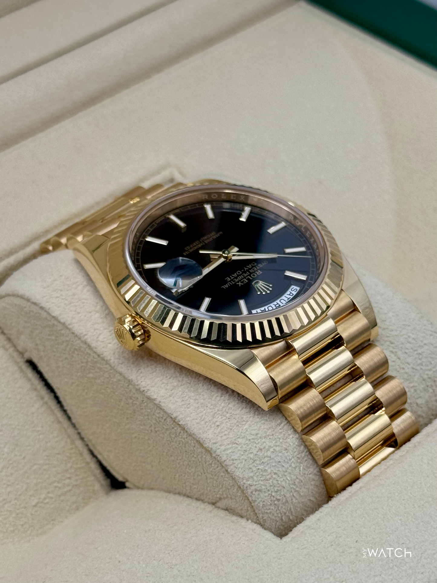 2024 Rolex Day-Date 40mm 228238 Yellow Gold Black Dial