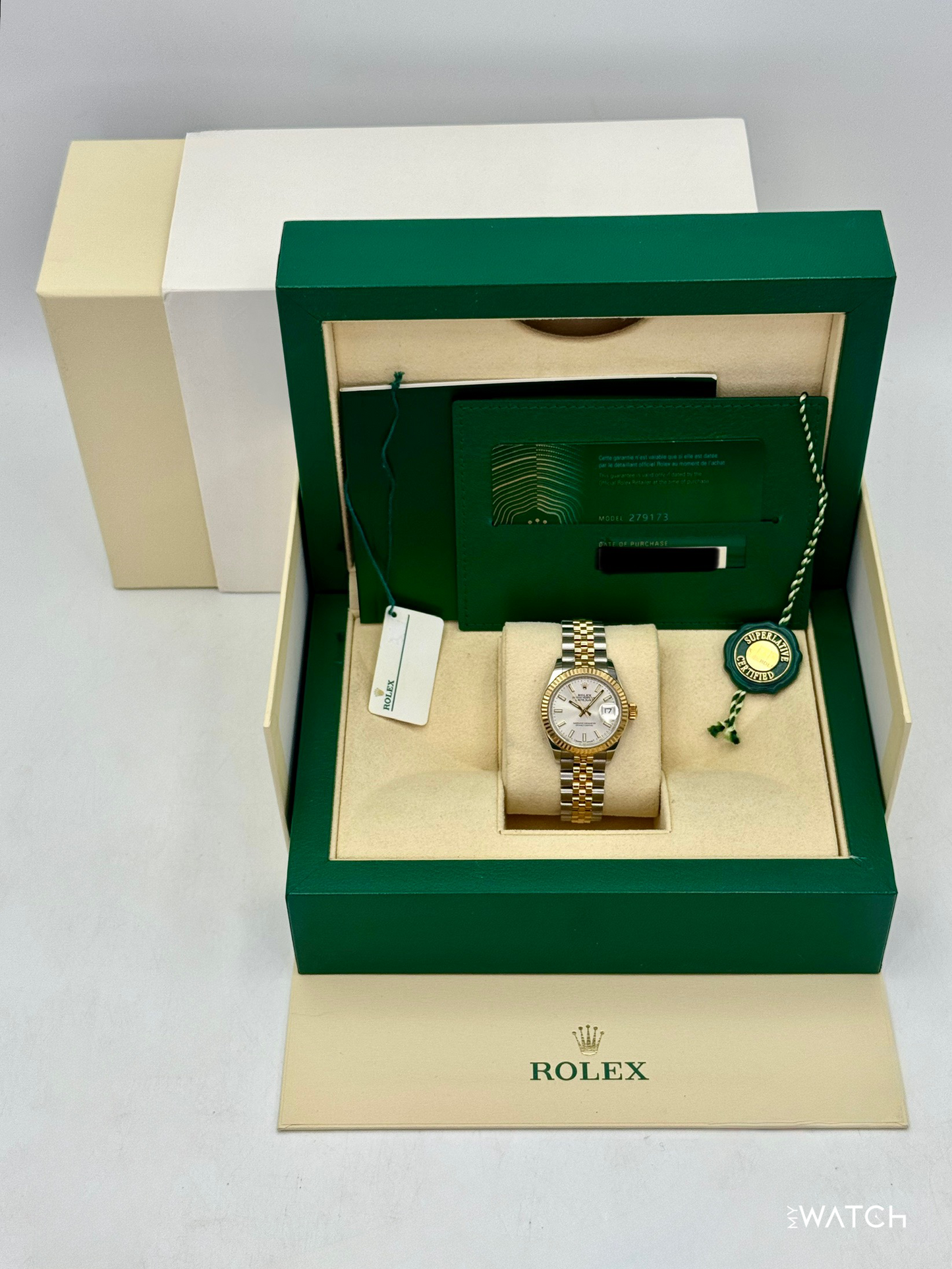 2020 Rolex Lady Datejust 28mm 279173 Two-Tone Jubilee Silver Dial - MyWatchLLC