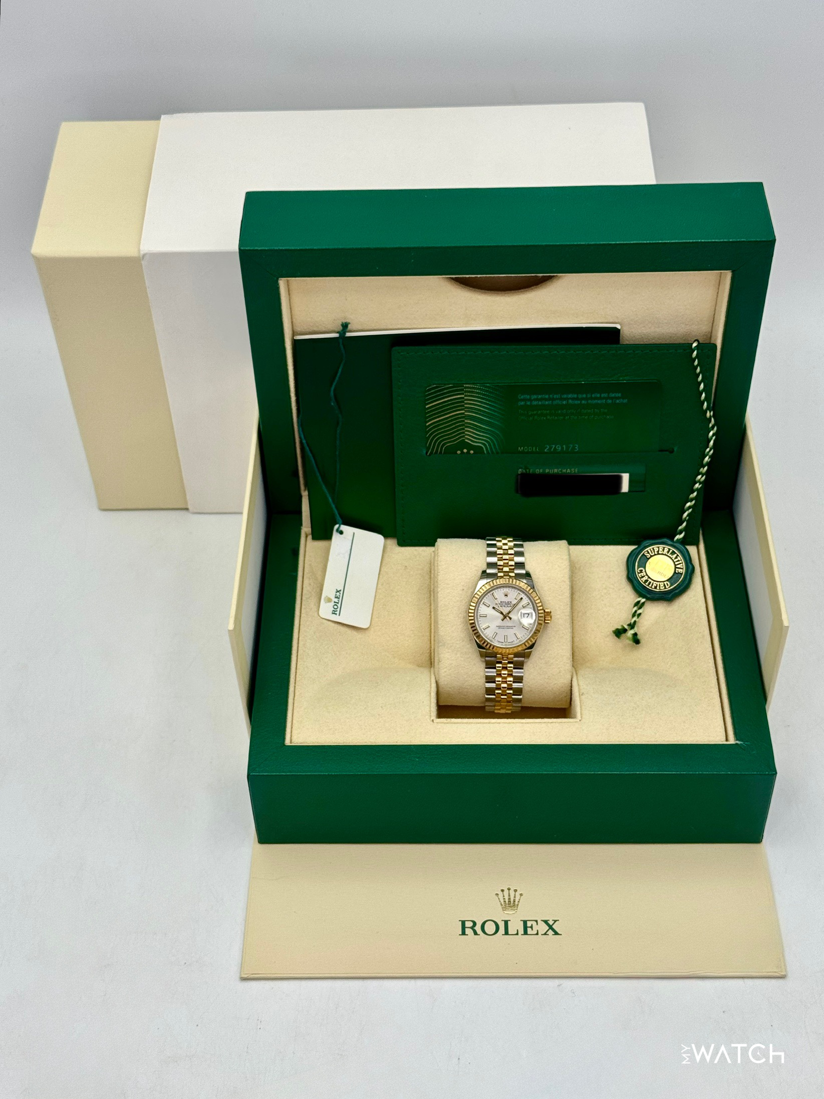 2020 Rolex Lady Datejust 28mm 279173 Two-Tone Jubilee Silver Dial - MyWatchLLC